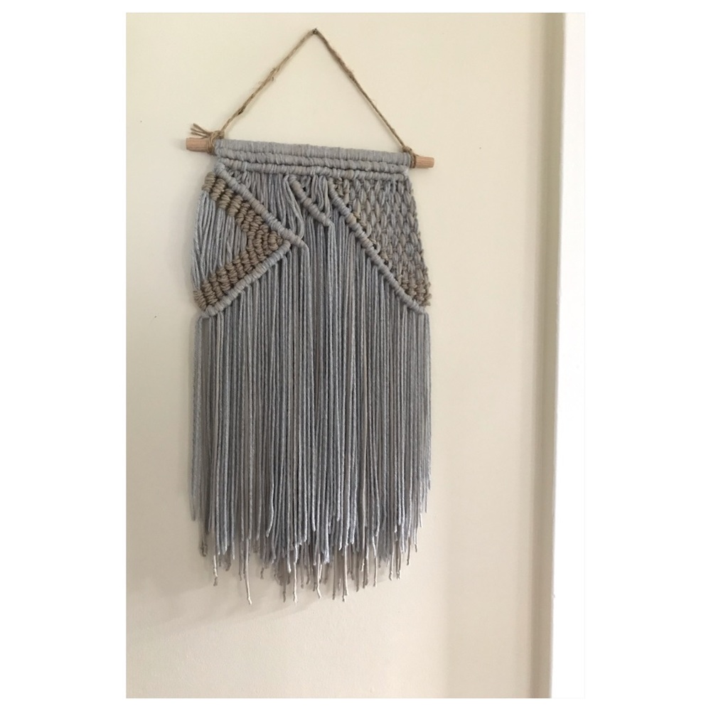 MOVING SALE. Gray Macrame Wall Hanging
